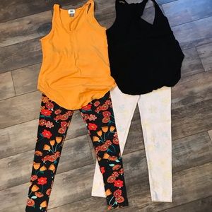 Bundle of two outfits! Lularoe leggings with tops!